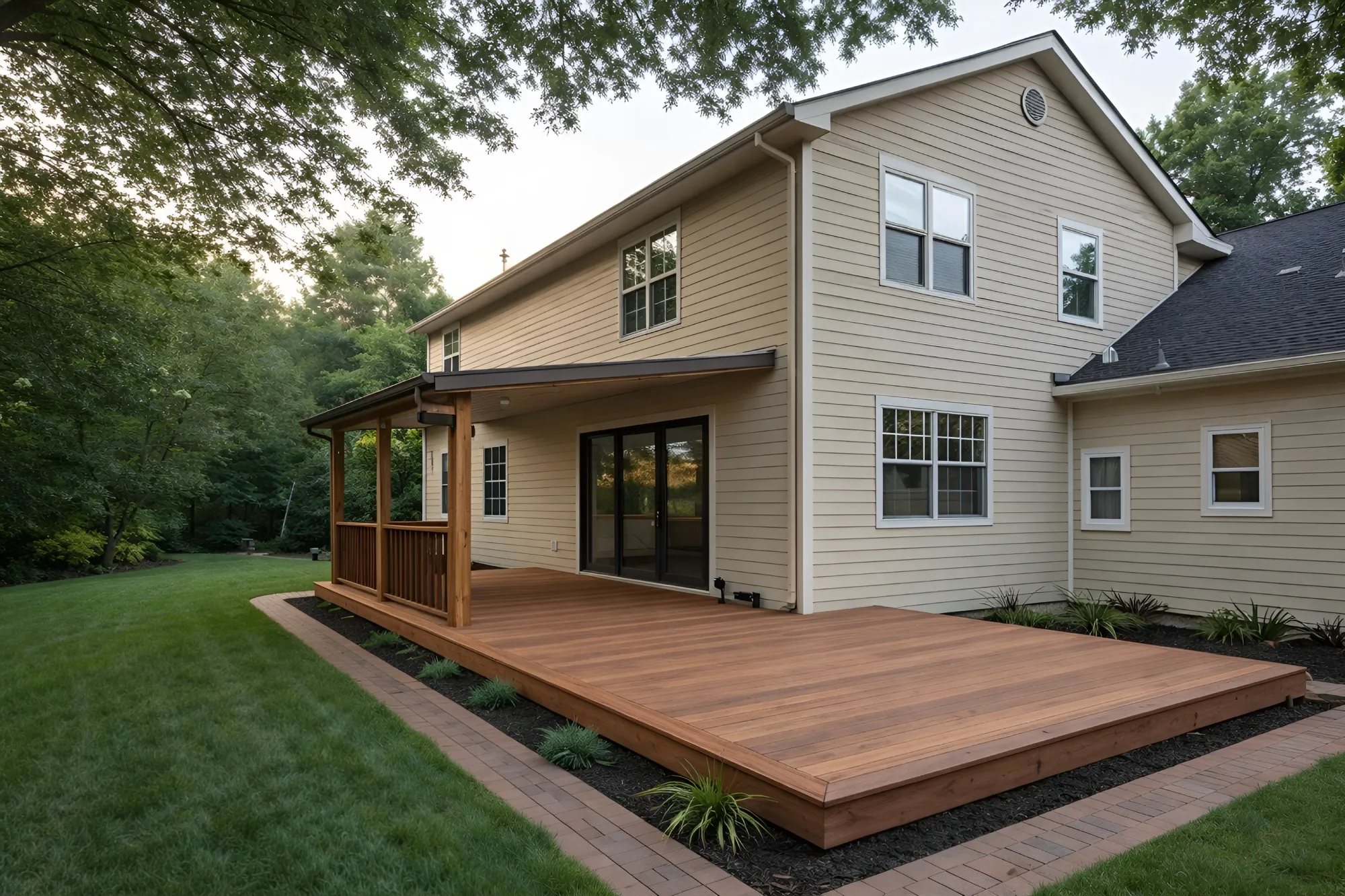 Expansive Contemporary Deck with Perimeter Seating