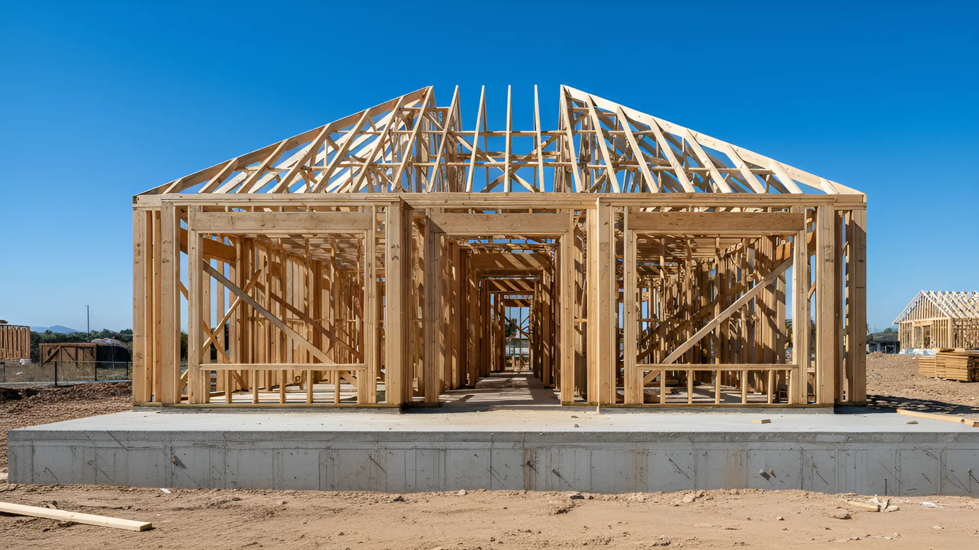 Construction Crew Installing Roof Sheathing